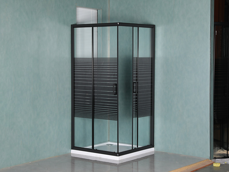 SQ Svart aluminiumprofil Fyrkantigt duschkabin med dubbla hål SQ Svart aluminiumprofil Fyrkantigt duschkabin med dubbla hål