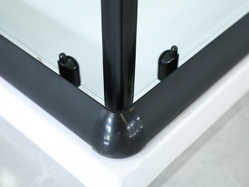 SQ Svart aluminiumprofil Fyrkantigt duschkabin med dubbla hål SQ Svart aluminiumprofil Fyrkantigt duschkabin med dubbla hål