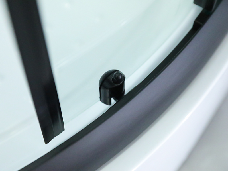 SE Svart aluminiumstomme Skjutdusch av härdat glas SE Svart aluminiumstomme Skjutdusch av härdat glas