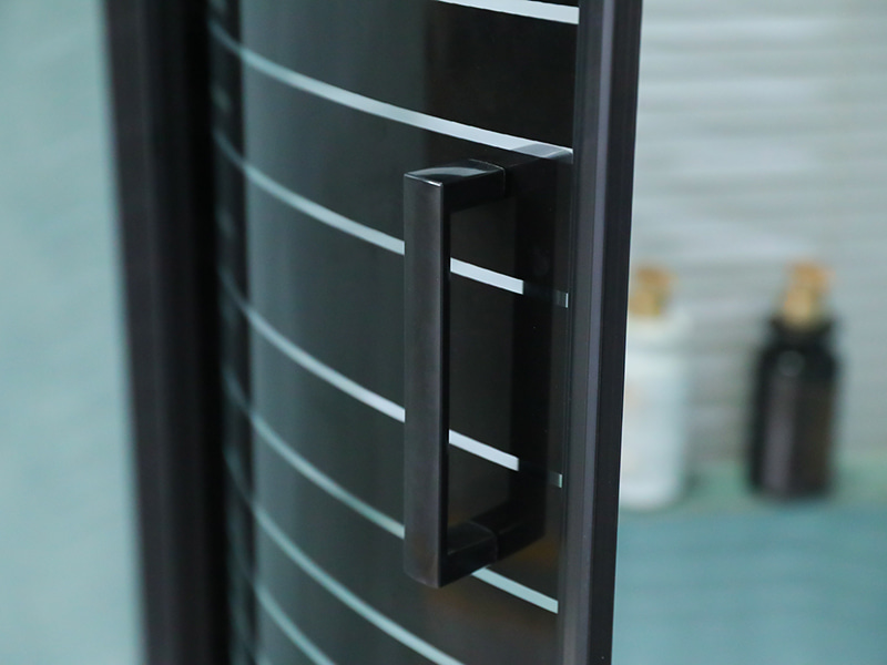 SE Svart aluminiumstomme Skjutdusch av härdat glas SE Svart aluminiumstomme Skjutdusch av härdat glas