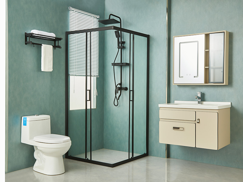 SQ skjutbara duschvägg, klart härdat glas, svart aluminiumprofil, handtag med dubbla hål, med bricka SQ skjutbara duschvägg, klart härdat glas, svart aluminiumprofil, handtag med dubbla hål, med bricka