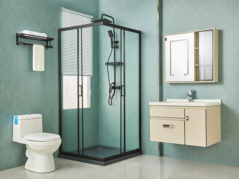 SQ skjutbara duschvägg, klart härdat glas, svart aluminiumprofil, handtag med dubbla hål, med bricka SQ skjutbara duschvägg, klart härdat glas, svart aluminiumprofil, handtag med dubbla hål, med bricka