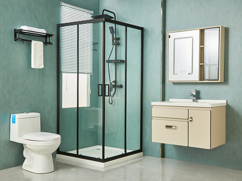 SQ skjutbara duschvägg, klart härdat glas, svart aluminiumprofil, handtag med dubbla hål, med bricka SQ skjutbara duschvägg, klart härdat glas, svart aluminiumprofil, handtag med dubbla hål, med bricka