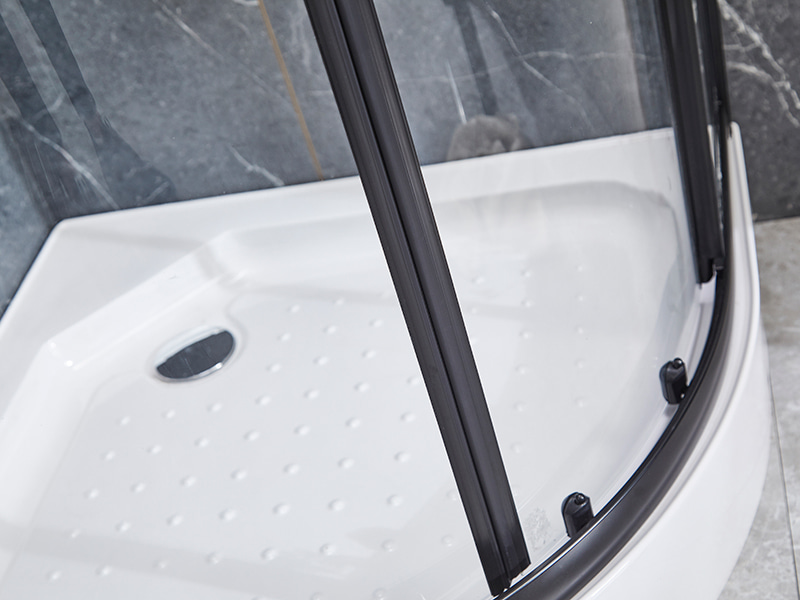 SE Skjutdörr i glas för duschvägg, svart aluminiumprofil SE Skjutdörr i glas för duschvägg, svart aluminiumprofil