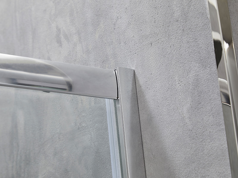 SE skjutbara duschvägg, klart härdat glas, krom aluminiumprofil, handtag med dubbla hål, utan bricka SE skjutbara duschvägg, klart härdat glas, krom aluminiumprofil, handtag med dubbla hål, utan bricka