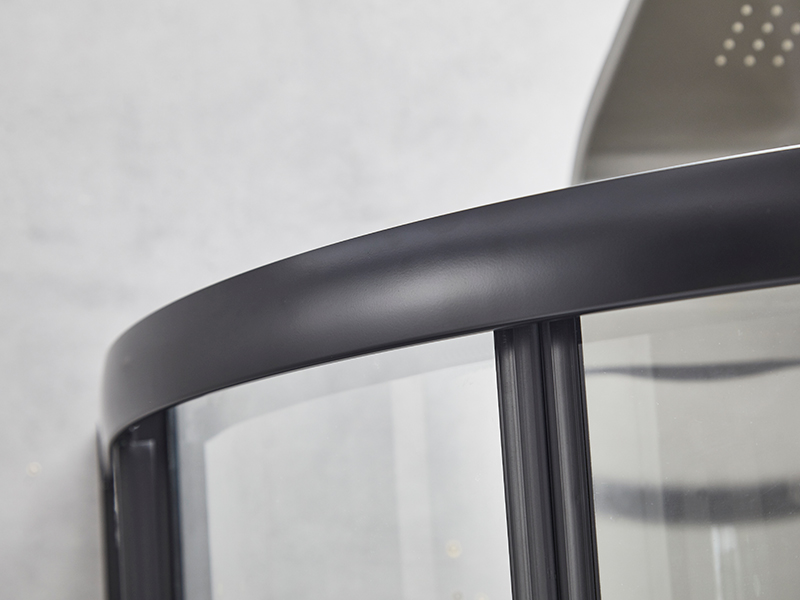 SE skjutbara duschvägg, klart härdat glas, svart aluminiumprofil, handtag med dubbla hål, utan bricka SE skjutbara duschvägg, klart härdat glas, svart aluminiumprofil, handtag med dubbla hål, utan bricka